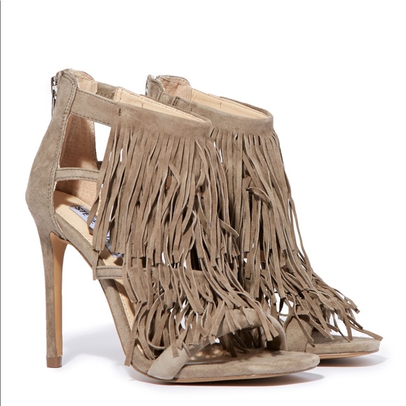 Steve Madden Shoes - Steve Madden Suede “Fringly” Heels - Size 9